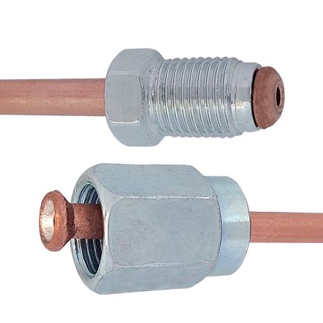 Трубка тормозная медная (L=700мм) с након. 105/107, ACS (WP721CU)