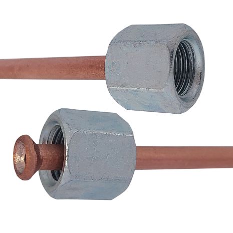 Трубка тормозная медная (L=90мм) с након. 106/106, ACS (WP1628CU)