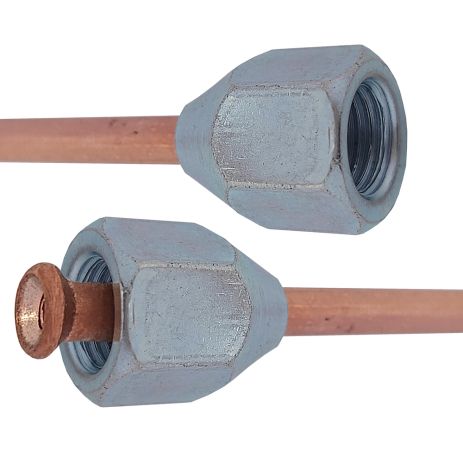 Трубка гальмівна мідна (L=195мм) з након. 110/110, ACS (WP1012CU)