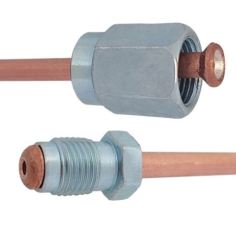 Трубка гальмівна мідна (L=970мм) з након. 107/105а, ACS (WP1252CU)