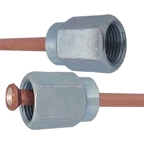 Трубка гальмівна мідна (L=1250мм) з након. 107/107, ACS (WP1643CU)