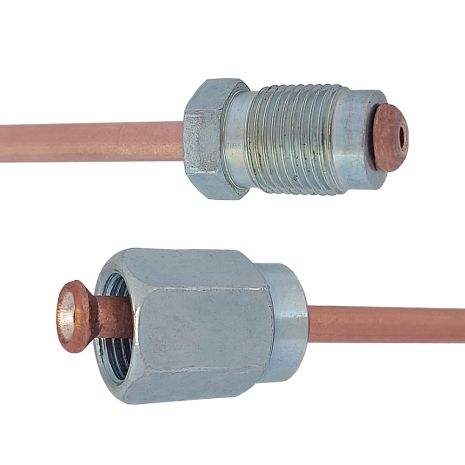 Трубка тормозная медная (L=450мм) с након. 104/107, ACS (WP885CU)