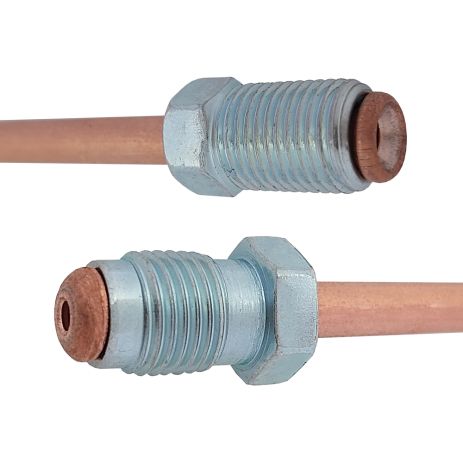 Трубка гальмівна мідна (L=470мм) з након. 116/105а, ACS (WP1102CU)