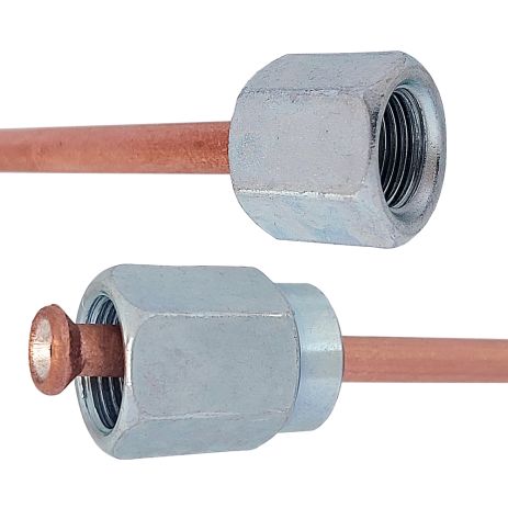 Трубка гальмівна мідна (L=200мм) з након. 106/107, ACS (WP914CU)