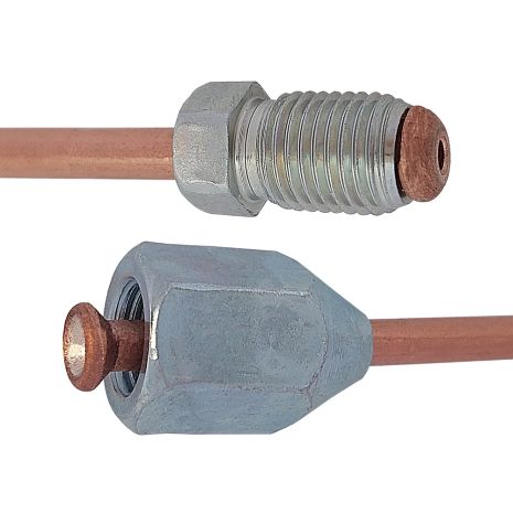 Трубка тормозная медная (L=100мм) с након. 115/110х, ACS (WP1887CU)