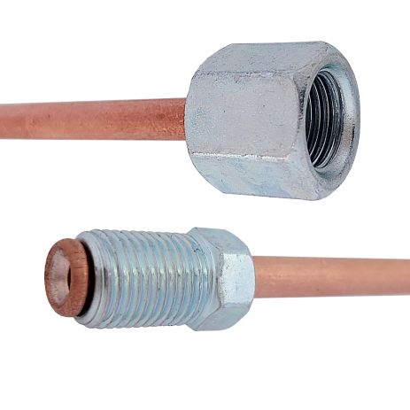 Трубка гальмівна мідна (L=2800мм) з након. 106/116, ACS (WP915CU)