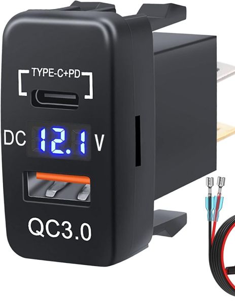 Автомобільний зарядний пристрій врізний для зарядки смартфона