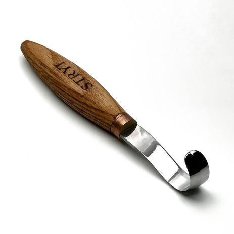 Стамеска ложкорез 80 мм STRYI Profi для вырезания ложки из дерева (для левой руки)