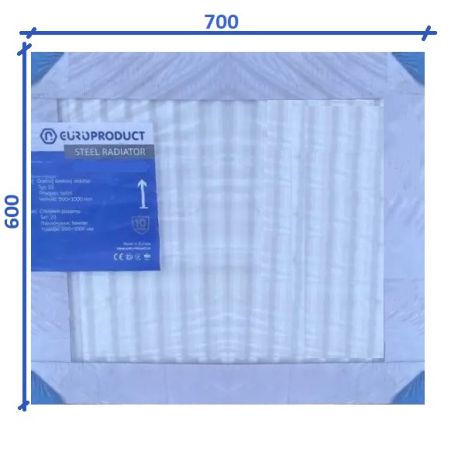Сталевий радіатор 600x700 22тип бокове підключення панельний EUROPRODUCT батарея панельна стальна
