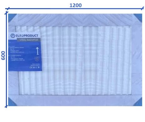 Сталевий радіатор 600x1200 22тип бокове підключення панельний EUROPRODUCT батарея панельна стальна