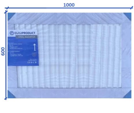 Сталевий радіатор 600x1000 22тип бокове підключення панельний EUROPRODUCT батарея панельна стальна