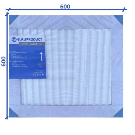 Сталевий радіатор 600x600 22тип бокове підключення панельний EUROPRODUCT батарея панельна стальна