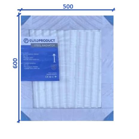 Сталевий радіатор 600x500 22тип бокове підключення панельний EUROPRODUCT батарея панельна стальна