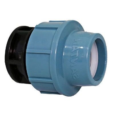 ПНД Заглушка 32 мм компрессионный фитинг зажимной пластиковая синняя черная труба ПЭТ полиэтилен 32