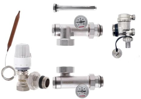 Змішувальний вузол з боковим підключенням для колектору теплої підлоги насосно-змішувальний узел (без насоса)