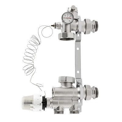 Змішувальний вузол з нижнім підключенням для колектору теплої підлоги насосно-змішувальний узел (без насоса) Змішувальний вузол з нижнім підключенням для колектору теплої підлоги насосно-змішувальний узел (без насоса)