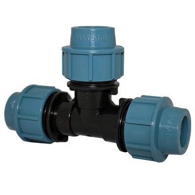 ПНД ТРЗ 25х25x25 Трійник компресійний фітинг зажимний пластикова синя чорна труба ПЕТ ПНД ТРЗ 25х25x25 Трійник компресійний фітинг зажимний пластикова синя чорна труба ПЕТ