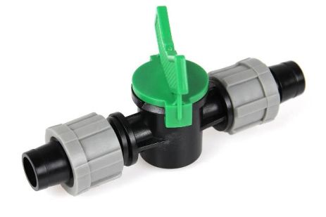 Кран з'єднувальний для крапельної стрічки 16 мм стрічка-стрічка (фітинг для монтажу крапельного поливу)