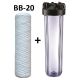 Прозора колба Big Blue 20" з картриджем з поліпропіленового шнура BB20 Фільтр магістральний Фільтр-колба 1" дюйм Прозора колба Big Blue 20" з картриджем з поліпропіленового шнура BB20 Фільтр магістральний Фільтр-колба 1" дюйм