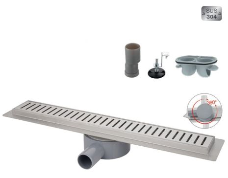 70x800 Трап душовий лінійний з комбінованим затвором сухий/мокрий затвор трап під плитку жолоб для душу