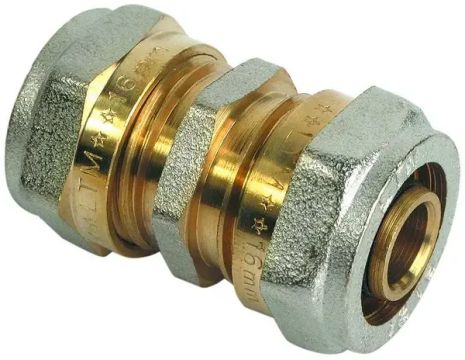 Муфта сполучна з'єднувальна 16x16 цанга обжимний фітинг затискний