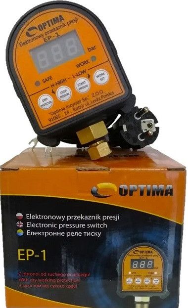 Пресс-контроль автоматический электронный для насосов с защитой от сухого хода EP-1 Optima (Польша)