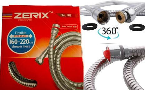 Шланг для душу з підшипником що розтягується 160-220 см душовий шланг на підшипнику не перекручується