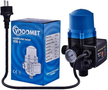 Автоматика электронная с манометром угловая VODOMET VDS-3 с защитой от сухого хода пресконтроль для насоса Автоматика электронная с манометром угловая VODOMET VDS-3 с защитой от сухого хода пресконтроль для насоса