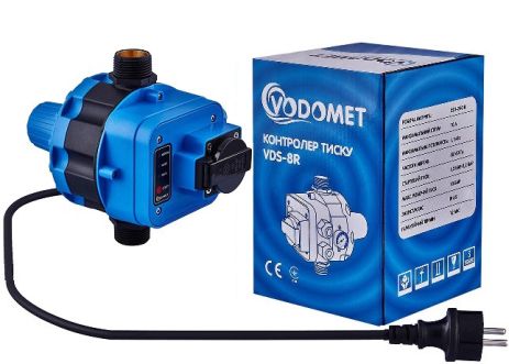 Автоматика электронная с розеткой для насоса и манометром VODOMET VDS-8R с защитой от сухого хода пресконтроль Автоматика электронная с розеткой для насоса и манометром VODOMET VDS-8R с защитой от сухого хода пресконтроль