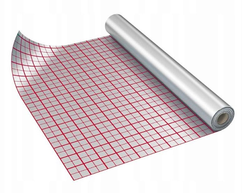 Фольга теплоізол підложка з розміткою для теплої підлоги 50м рулон Фольга теплоізол підложка з розміткою для теплої підлоги 50м рулон