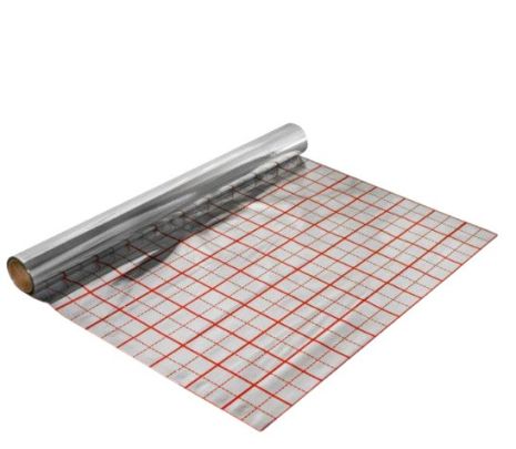 Фольга 55 мікрон теплоізол підложка з розміткою для теплої підлоги 50м рулон плівка фольгована з розміткою