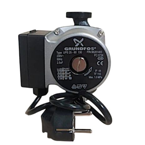 Циркуляційний насос Grundfos 25-60-130 сірий. Для теплої підлоги, котловий, короткий