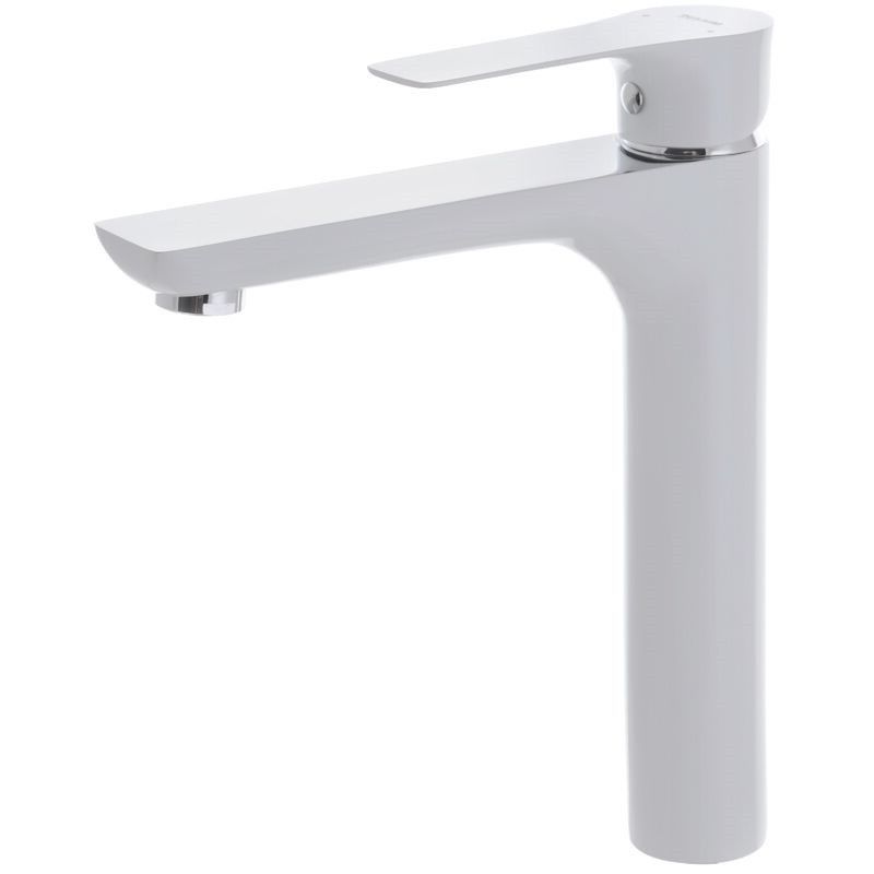 Змішувач для умивальника високий білий хром Eva premium high white Змішувач для умивальника високий білий хром Eva premium high white