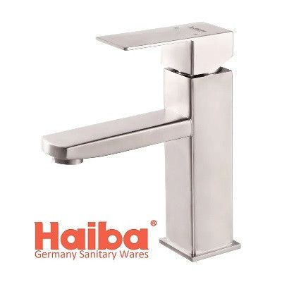 Змішувач Haiba для умивальника квадратний KUB 01 на раковину кубічний куб нержавійка квадрат Змішувач Haiba для умивальника квадратний KUB 01 на раковину кубічний куб нержавійка квадрат
