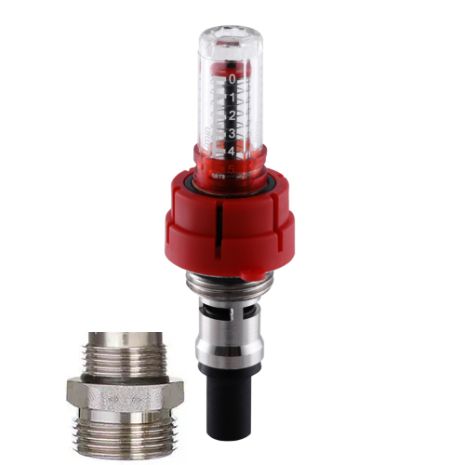 Витратомір для колектора теплої підлоги зі зворотною частиною під євроконус для колекторних систем на гребінку тепла підлога Витратомір для колектора теплої підлоги зі зворотною частиною під євроконус для колекторних систем на гребінку тепла підлога