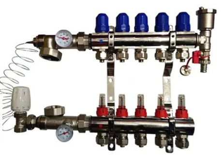 Колектор для теплої підлоги на 5 контурів KOER (Чехія)