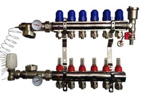 Колектор для теплої підлоги на 6 контурів KOER (Чехія)