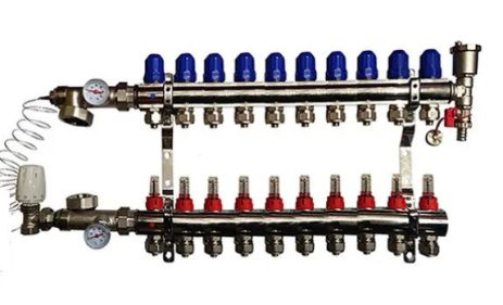 Колектор для теплої підлоги на 12 контурів KOER (Чехія)
