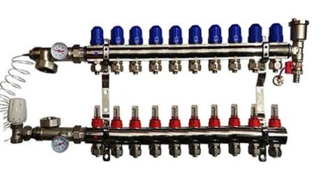 Колектор для теплої підлоги на 10 контурів KOER (Чехія)