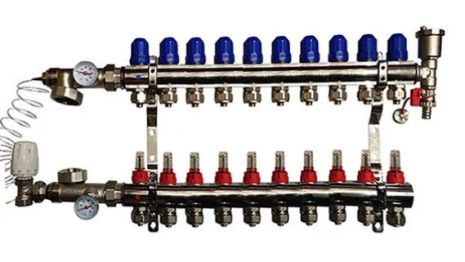 Колектор для теплої підлоги на 10 контурів KOER (Чехія)