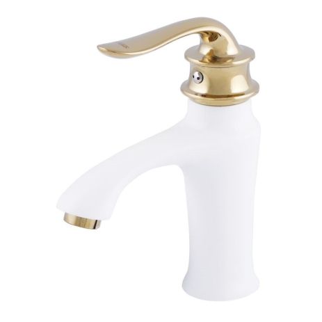 Змішувач для умивальника білий GOLD ZERIX WHITE