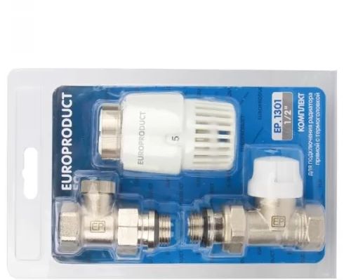 Набір для підключення радіатора прямий з термоголовкою EUROPRODUCT (Чехія) Набір для підключення радіатора прямий з термоголовкою EUROPRODUCT (Чехія)