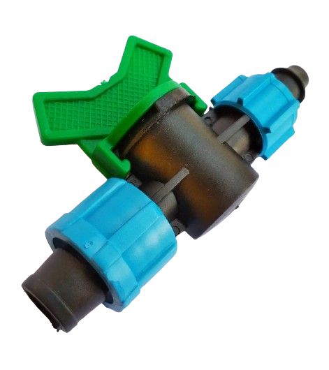 Кран з піджимом підтиском для крапельної стрічки 16 мм (фітинг для монтажу крапельного поливу) Кран з піджимом підтиском для крапельної стрічки 16 мм (фітинг для монтажу крапельного поливу)