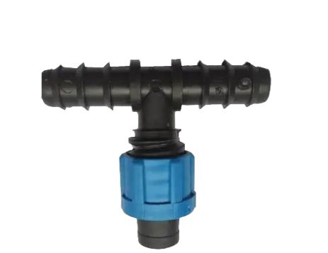 Перехідний трійник трубка на стрічку 16 мм (фітінг для монтажу крапельного поливу)