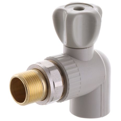 КБУ 25х3/4 Кран радиаторный угловой для пайки полипропилен PPR EUROPRODUCT (латунный шар) КБУ 25х3/4 Кран радиаторный угловой для пайки полипропилен PPR EUROPRODUCT (латунный шар)