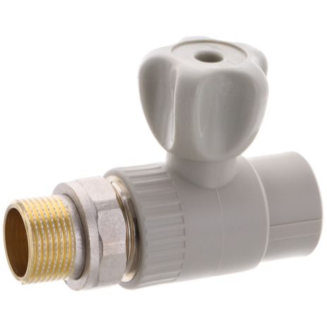 КБП 25х3/4 Кран радіаторний прямий під пайку поліпропілен PPR EUROPRODUCT (латунна куля)