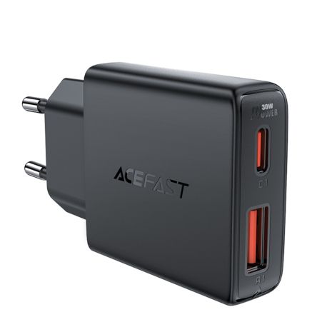 AC зарядний пристрій Acefast A69 USB/ Type-C QC PD 30W GaN чорний