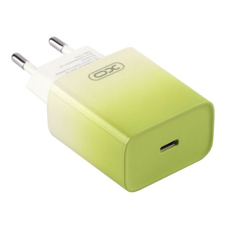 Мережевий зарядний пристрій XO CE18, 1Type-C, PD/QC 30W, Жовтий