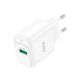 Мережевий зарядний пристрій Hoco C140A, 1USB, QC, 18W, Білий