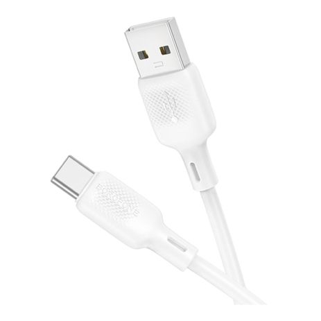 Кабель USB Borofone BX113, Silicone, Type-C, 3A, 1m, Білий